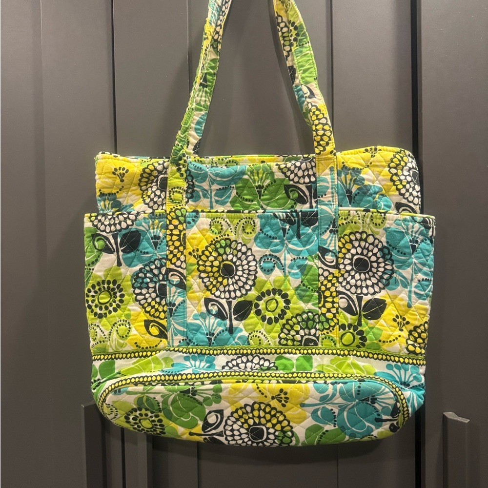 Vera Bradley Floral Tote - Green, Blue, Yellow